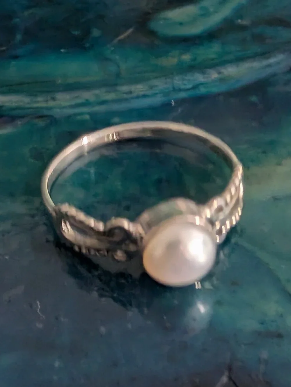 🆕 Sterling Silver Genuine Natural Pearl Ring Size 11.5